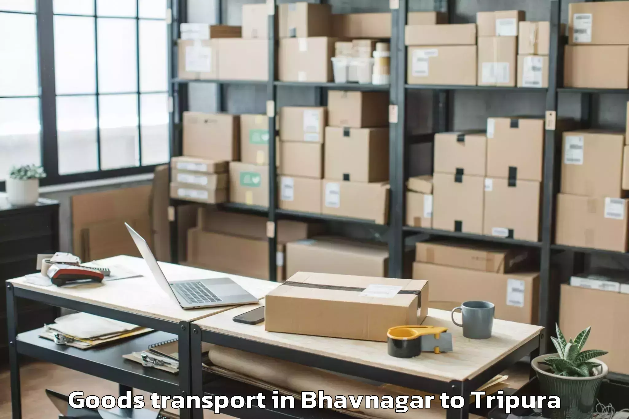 Get Bhavnagar to Manughat Goods Transport